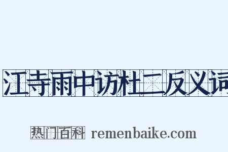 江寺雨中访杜二反义词是什么意思的图片